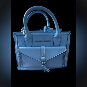 Christian Siriano Small Blue Crossbody Tote